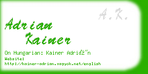 adrian kainer business card